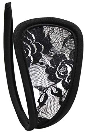 BOGEEL Damen-Unterwäsche mit Blumenmuster, Spitze, C-String, unsichtbar, einfarbig, hohl, Spandex, Acryl