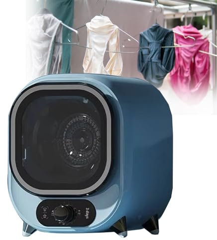 ELIKBH Sèche-Linge à Condensation, Sèche-Linge, Sèche-Linge Portable Mini Essoreuse, 5 Modes de séchage, Charge de 0,8 kg, Mini Sèche Linge Électrique Portable, Sèche-Linge pour sous-Vêtements(Blue)