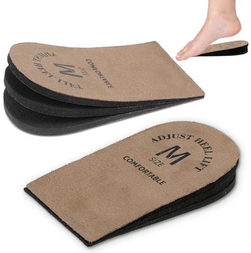 2 Stück Fersenanhebung,Fersenerhöhung,Fersenkissen,Verstellbare Fersenheber für Beinlängenabweichungen,3 Schichten Fersensporn Bandage,Schmerzlinderung,für Schuhe,Damen und Herren(Größe M)