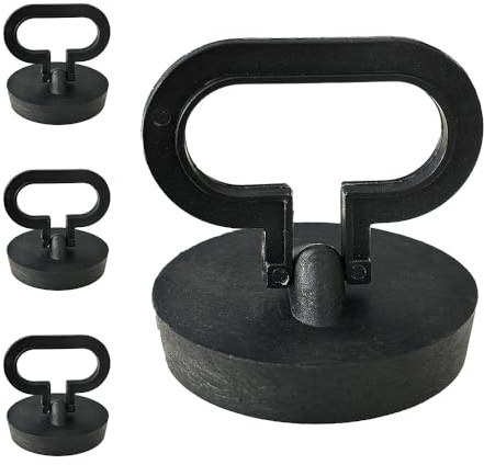 Guoxintech 4pcs Silicone Sink Bath Plug with Handle Sink Plug Replacement Pedestal Bathroom Sink Plug for Kitchen Bath Sink Drain Stopper Plug Black (1 3/4 Inch, Drain Plug Size Between 45.5 to 42 mm)