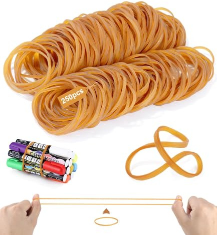 250 Pièces Elastique Caoutchouc, 60×3mm Bande Elastique De Bureau Elastiques Réutilisables Élastique Jaune Foncé Élastique Caoutchouc Pour Famille Bureau