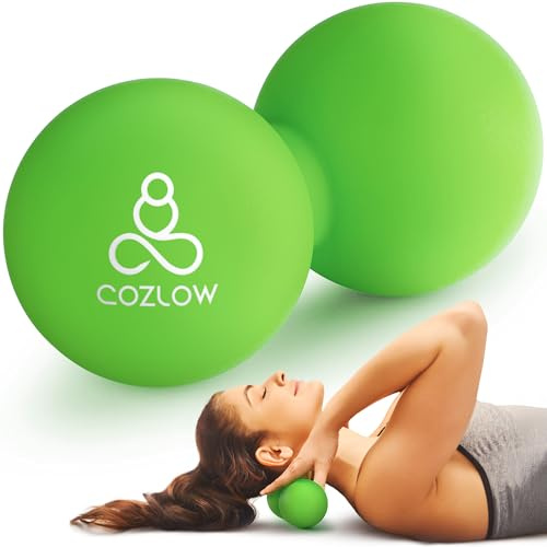 Palla da massaggio doppia lacrosse in silicone - Jade Green - Rullo trigger point a forma di arachide per mobilità, terapia dei tessuti profondi e rilascio miofasciale - di Cozlow