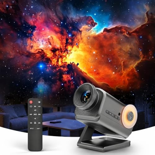 Dnenellr 3D Projecteur Ciel Etoile, Projecteur Galaxie HD avec Haut-Parleur Bluetooth, 60 Thèmes 3D, Mise Luminosité Réglables, Veilleuse Enfant & Adulte pour Déco Chambre et Cadeaux (Gris argenté)