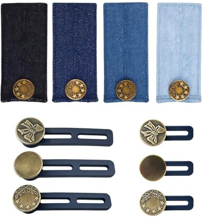10 Stück Hosenbunderweiterung Knopf - Hosenknopf Verlängerung, Knopfverlängerung für Hosen Expander Button, Hosenbund Enger Machen, Ohne Nähen Verstellbarer, Bunderweiterung für Jeans Röcke