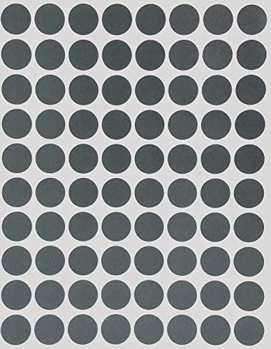 Sticker Grau 13 mm runde Aufkleber - Größe 1,3 cm Klebepunkte 1200 Vorteilspack von Royal Green