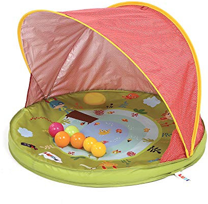 Ludi | 90011 | Tente Anti-UV Abribaby | Protège du Vent et du Soleil | 6 balles incluses | Abri et pataugeoire | Capote Anti-UV 50 | Dès la Naissance