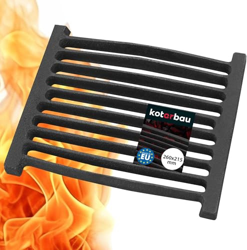 KOTARBAU Kaminrost 26 x 21,5 cm Kaminofen Tafelrost Rost Ascherost Ofengitter Kamin Ersatzteile Zubehör Gussrost Ofenrost Grillkamin Eckig Eckrost