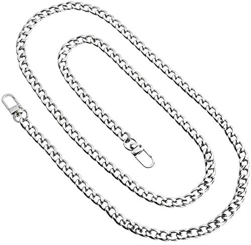 Voarge 120cm Verstellbarer Kette Trageriemen Schultergurt Metall Ersatz Schulterriemen, für Damen Handtaschen DIY, Handtaschen Umhängetasche(Silber)