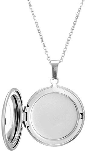 Jude Jewelers Stainless Steel Round Shaped Locket Style Statement Party Wedding Pendant Necklace (Silver)