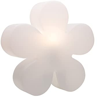 8 seasons design Leuchtblume Shining Flower (E27, Ø 40cm, UV-beständig, für innen & außen, Gartendekoration, Deko Garten, Terrasse, Balkon) weiß
