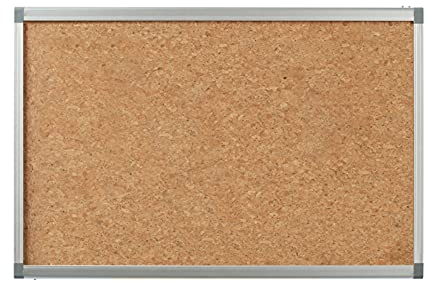 RENRUIRUI Kork-Bulletin-Board-Aluminiumlegierungsrahmen-Wandmontage-Nachricht-Memo-Visual-Board, Für Home Office-Schule, Montagehardware Und Push-Pins Enthalten(Size:60X90CM)