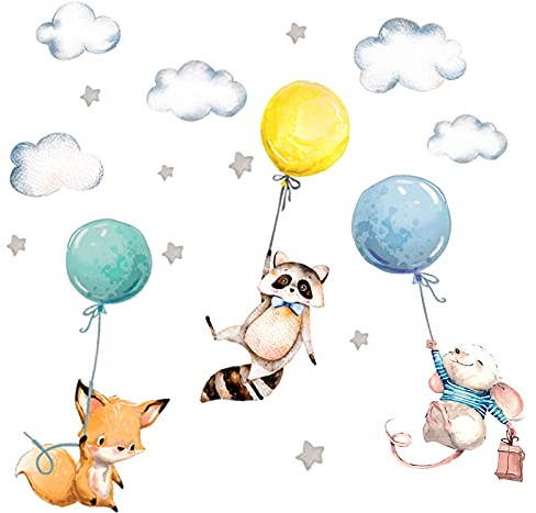 Little Deco Waschbär Fuchs Maus & Ballons DL206-27