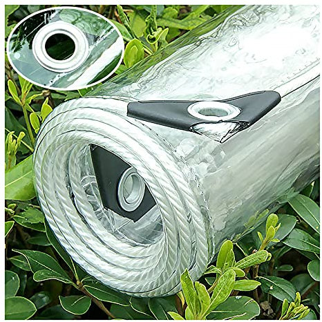 QWEASDF Bâche Étanche Transparente, Bâche Pliable, Coupe-Vent Bâche, 0.35mm, antipoussière, résistance à déchirure, Anti-vieillissement, pour Serre Couverture végétale Balcon Jardin,2x3m/6.5x9.8ft