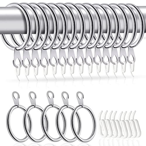 HOMMAKR Curtain Rings and Hooks 50 Pcs - 38mm Inner Diameter Bigger Curtain Rings Metal