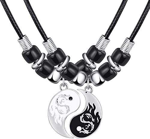 Feilok 2 collier de Dragon Tai Chi en acier inoxydable hip - hop pour hommes
