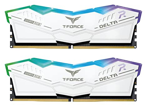 TEAMGROUP T-Force Delta RGB DDR5 Ram 32GB Kit (2x16GB) 7200MHz (PC5-57600) CL34 Desktop Memory Module Ram (White) for 600 Series Chipset - FF4D532G7200HC34ADC01