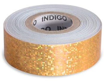 DRUNA Rollo Adhesivo para Gimnasia Rítmica CRYSTAL INDIGO 20mm*14m (Oro)