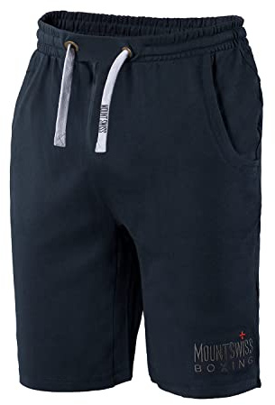 Mount Swiss Pantaloncini da uomo fino a 8XL, 100% cotone, taglie grandi, corti per il tempo libero, pantaloni estivi estivi, tasche traspiranti, comodi, morbidi, in molti colori, Blu scuro, 7XL