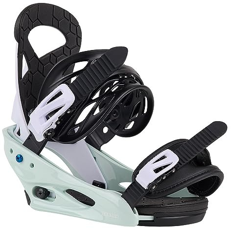 Burton Kids' Smalls Re:Flex Snowboard Bindings 4K-7K (Large (4K-7K), Neo-Mint/White)
