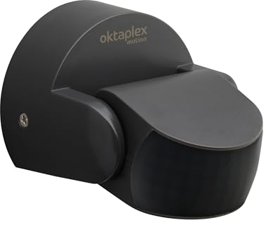 Oktaplex Bea Motion Sensor Outdoor IP65 Swivelling 180° Infrared Sensor 12 m Range 230 V Anthracite with Twilight Sensor