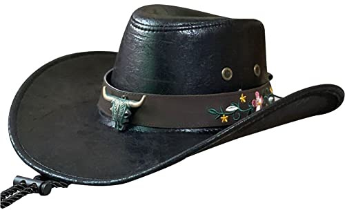 Cowboyhut für Männer und Frauen, leichtes Leder, handgefertigt, Westernhut, formbar, breite Krempe, für den Heimgebrauch