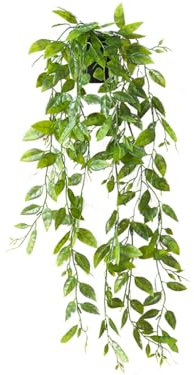 Kellegour Pianta Artificiale Sospesa,Pianta Finta Cadente con Vaso,Pianta Finte da Interno Cadenti in Vaso,Pianta Artificiale Finta Cadente,per Giardini,Balconi,Decorazioni Murali(Piselli 63cm)