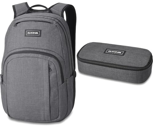 Dakine Unisex Erwachsene Rucksack Campus M 25L & Federmäppchen XL, Großes Schulmäppchen, Schulmäppchen mit Reißverschluss-Innenfach - Schulmäppchen für Jungen und Mädchen, für Schule und Uni, Carbonii