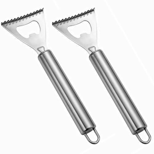 ADORAMBLING 2 Pcs Fish Scaler Tool Stainless Steel Fish Scale Remover Efficient Fish Scaler Remover Sturdy Fish Descaler Tool