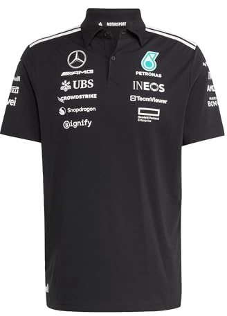 Adidas Herren Mercedes - AMG Petronas Formula ONE Team Team Polo Black Men, Black/White, 3XL