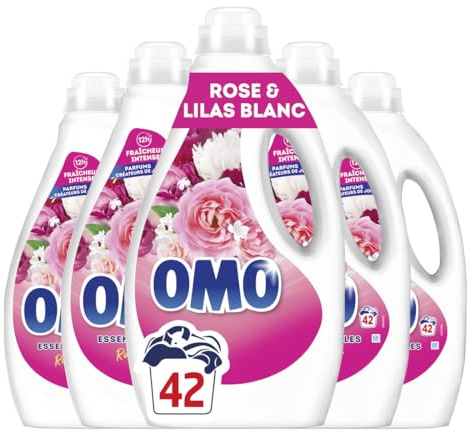 Omo Lessive Liquide Rosir de Plaisir Rose et Lilas Blanc, 210 Lavages | Lessive liquide aux essences naturelles, propreté éclatante, parfum longue durée, testée dermatologiquement