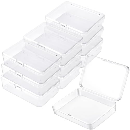 15 Stück Aufbewahrungsbox Mit Deckel 9.8x6.8x3.3CM Plastikbox Kleine Box Transparent Kunststoff Leere Mini Aufbewahrungsbox für Perlen Schmuck Gegenstände Bastelzubehör