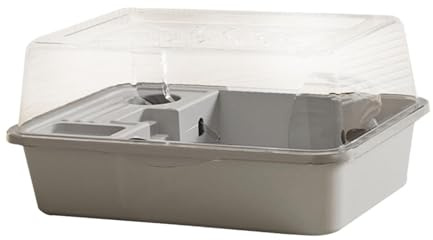 Sharplace Großer Hamsterkäfig, Übungsspielhaus, transparente Belüftung, Kleintierkäfig, Hamstergehege für Meerschweinchen, Rennmäuse, Grau