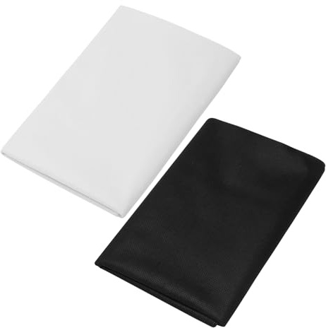 Pack of 2 Ironing Fleece 100 x 200 cm for Iron-On Non-Woven Fabric Cut Fabric for Sewing Crafts Ironing Insert for Ironing Pleats Sewing Crafts Reinforced Clothing (Black White)