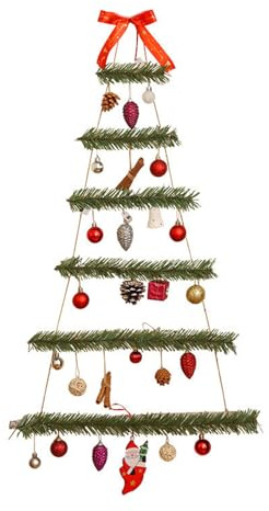 XAGMODSHN Árbol de Navidad montado en la pared, Año Nuevo, decoración festiva, árbol de Navidad con colgantes, colorido