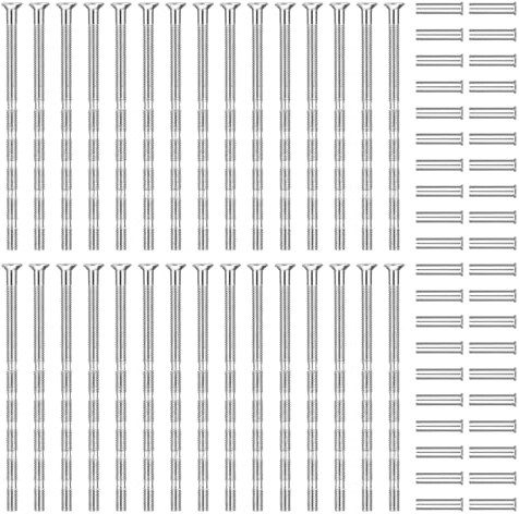Juego de 30 tornillos y casquillos de fijación para tirador de puerta, niquelados, longitud ajustable, manguitos de fijación, tornillos, tuercas para tirador de puerta, cajones de armario