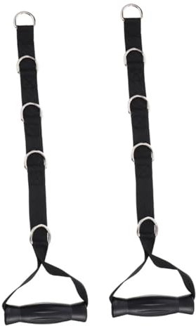 Toddmomy Bande De Résistance Fitness Noire 2 Pièces, Sangle De Traction pour Biceps en Matériau Léger Et Solide, Corde De Traction Multifonction pour Exercices De Musculation à Domicile
