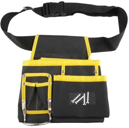 ZoZoMaiy Werkzeugtasche Gürtel, Magnetische Werkzeuggürtel Herren mit 6 Taschen und 1 Hammerhalter, Abnehmbare und Verstellbare Oxford Werkzeuggürtel Tasche für Elektriker, Schreiner, Bauarbeiter