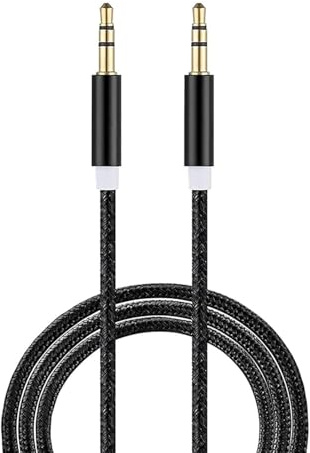 AUX Cable 3.5mm 1M – Durable Nylon Braided 3.5mm Audio Jack Cord for Headphones, Smartphones, iPod, iPad, MP3, MP4, Laptop, PC, Car Stereo, Home Speaker, Portable Audio Devices