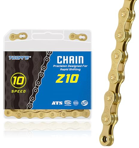 Fahrradkette,6/7/8 Fach Fahrrad Kette Gold,Unisex,1/2 x 3/32 Inch,116 Glieder,Kette Fahrrad Set,Fahrrad Zubehör Kettenwerkzeug,Kompatibel mit Bmx, Mtb und Mountainbike (C)