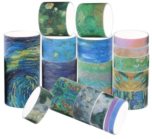 ULTECHNOVO 18 rouleaux Rubans Adhésifs Papier DIY Multi-usage pour Scrapbooking Décoration de Journal et Albums