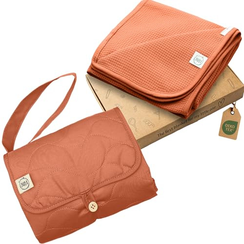 Jubi® Baby-Set: Wickelauflage & Babydecke – weiches 2-in-1 Bundle für unterwegs, kompakt & hygienisch, ideal für Kinderwagen, Reisen & als Geschenk zur Geburt