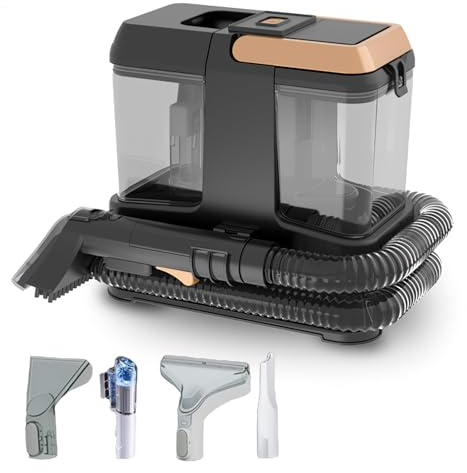Nettoyeur De Tapis 400W, Shampouineuse, Grande Aspiration De 9 kPa, Équipé De 4 Têtes De Nettoyage, Idéal Pour Les Poils D'animaux, Les Escaliers, Les Sièges De Voiture Et Les Canapés