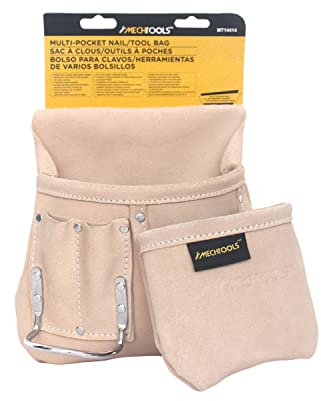 MechTools Trockenbau Tasche, Trockenbau Tasche, Handwerker Leder Trockenbau Tasche, Werkzeugtasche, Tischlertasche, Trockenbautasche, 5 Taschen (Werkzeugtasche mit mehreren Fächern)