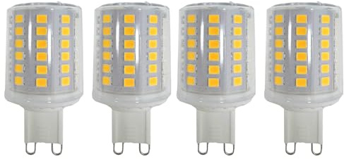 WULUN LED-Leuchtmittel, G9, 9 W, 68 LEDs, 3000 K, warmweiß, 900 Lumen, entspricht 90 W Halogenlampen, 360 Grad Abstrahlwinkel, AC 220-240 V, nicht dimmbar, 4 Stück