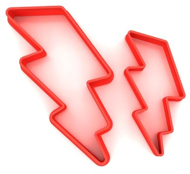 Custom Cutters Lightning Bolt Shape Cookie Cutters | Set of 2 Plastic Cutters for Baking, Fondant, Clay, Pastry, Icing, Jewellery (5CM + 8CM)