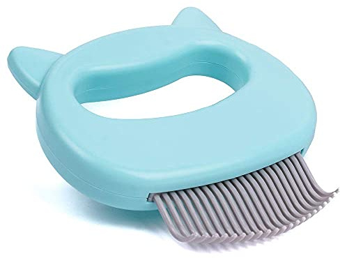 Leo's Paw The Original Pet Hair Removal Massaging Shell Comb Soft Deshedding Brush Grooming and Shedding Matted Fur Remover Dematting tool for Long and Short Hair Cat Dog Puppy Bunny (Mint)