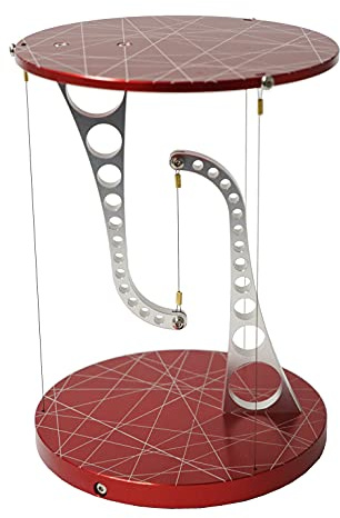 Kontax Tensegrity Table, 3.6D x 3.6W x 4.96H in, Red