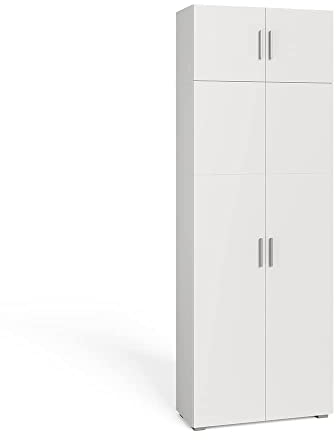 Vicco Universalschrank Ingo, Weiß, 80 x 182.4 cm mit Schrankaufsatz