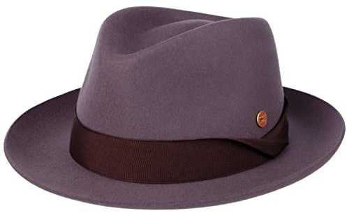 Mayser Samuel Wollhut Filzhut Wollfilzhut Herrenhut Damen/Herren - Made in The EU mit Ripsband Winter Frühling-Sommer Herbst-Winter - S (54-55 cm) Flieder