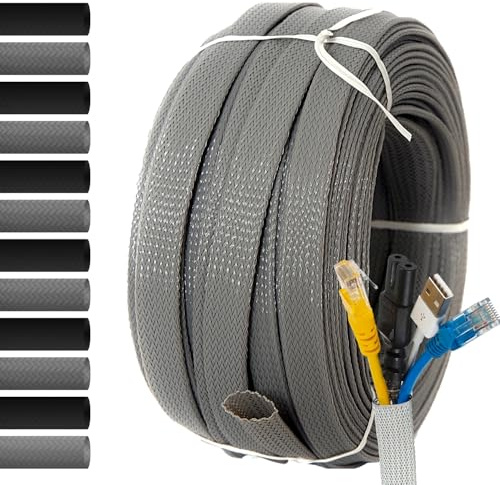 MarketConnect® Expandierbarer Kabelschlauch Ø 50mm, L 25m • Ideal für Kabelschutz und Organisation • GRAU • INDUSTRIELL Standard